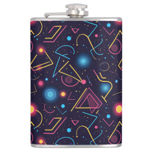 Petaca Resumen de diseño de formas geométricas de neón