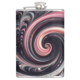 Petaca Resumen de la modernidad Swirling rosa, negro y bl