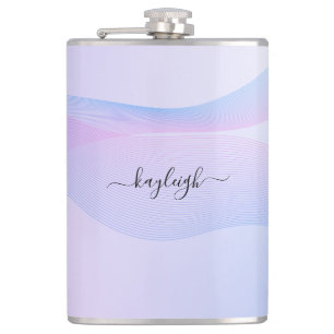 Petaca Resumen de líneas de onda Pink Blue Flask