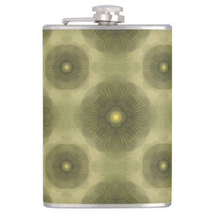Petaca Resumen Patrón sin foco de flor verde oliva