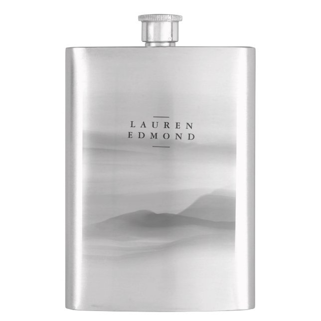 Petaca Resumen profesional moderno en blanco y negro (Anverso)