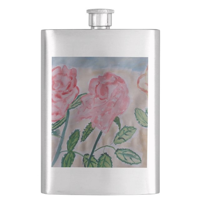 Petaca Resumen Rosas de verano Vinyl Classic Hip Flask (Anverso)