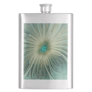 Petaca Resumen Sage Green Fantasy Flower Fractal Art