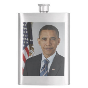 Petaca Retrato de Barack Obama en la Casa Blanca