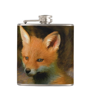 Petaca Retrato de Little Baby Fox Cub