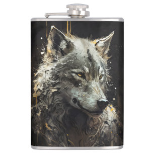 Petaca Retrato de lobo Naturaleza animal Vida silvestre P