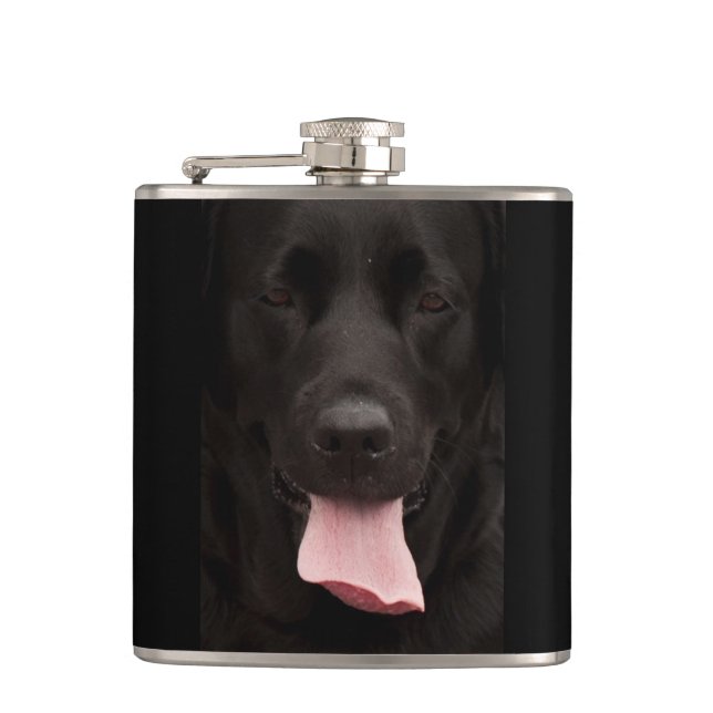 Petaca Retrato de perro negro (Anverso)