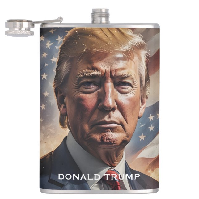 Petaca Retrato de presidente de Donald Trump (Abierto)