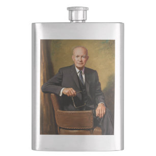 Petaca Retrato del presidente Dwight Eisenhower en la Cas