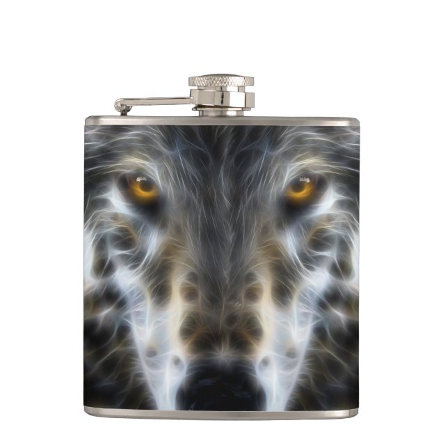 Petaca Retrato intenso Inspirador de Wolf (Anverso)