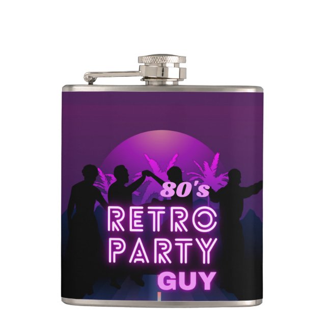 Petaca Retro 80 Disco Dance Fiesta Neon Purple Funky (Anverso)