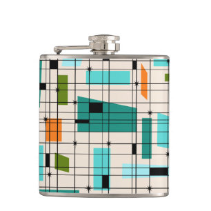 Petaca Retro Grid y Starbursts Vinyl Wrapl Flask