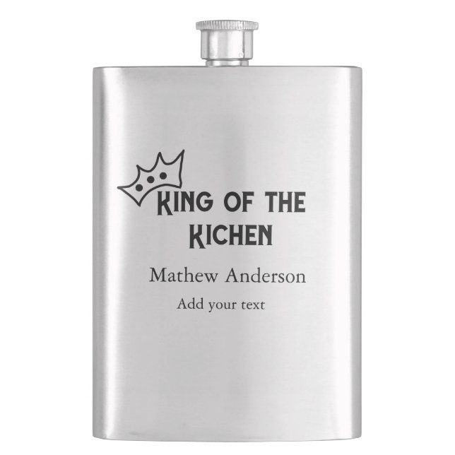 Petaca Rey de la cocina agregar nombre chef panadería coc (Anverso)