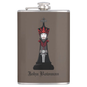 Petaca Rey negro / nombre personalizado