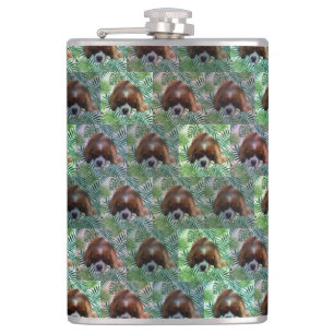 Petaca Rey Verde Charles Cavalier Spaniel, máscara de cad