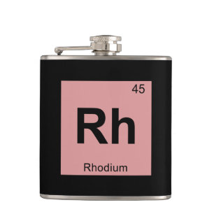 Petaca Rh - Química del Rodio Símbolo de la Tabla Periódi