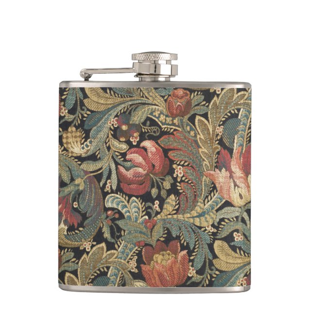Petaca Rich Floral Tapestry Brocade Antiguo Clásico (Anverso)