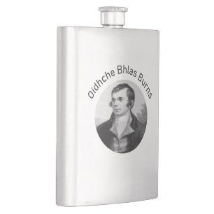 Petaca Robbie Burns - Oidhche Bhlas Burns Gaélico en Gris