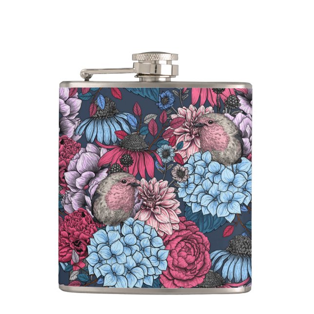 Petaca Robins en el jardín 3 (Anverso)