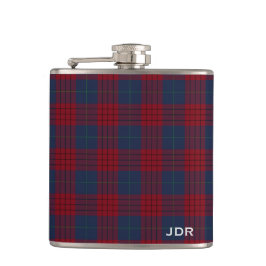Petaca Robinson Tartan Monogram Naval Blue and Red Plaid
