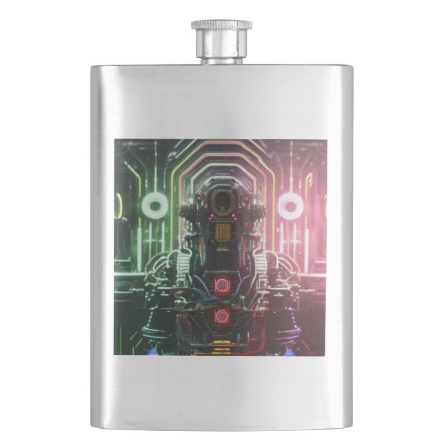 Petaca Robot 1 matraz de acero inoxidable (Anverso)