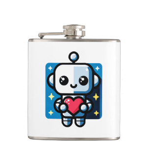 Petaca Robot lindo con corazón - Amor Adorable y Tecnolog