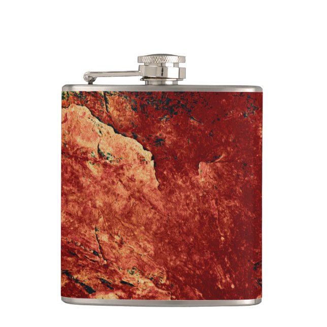 Petaca Rock pintado rojo (Anverso)