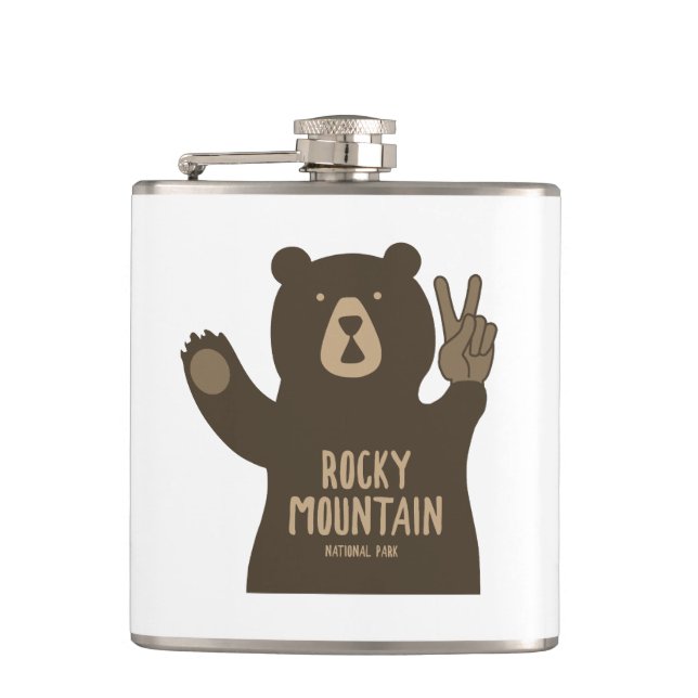 Petaca Rocky Mountain National Park Peace Bear (Anverso)