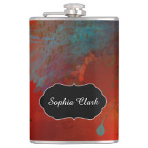 Rojo, aguamarina y arte abstracto del Grunge del