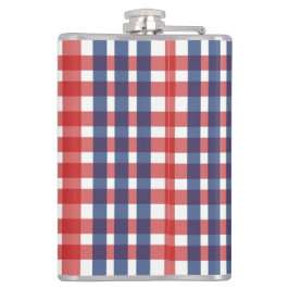 Petaca Rojo blanco y azul Gingham Plaid