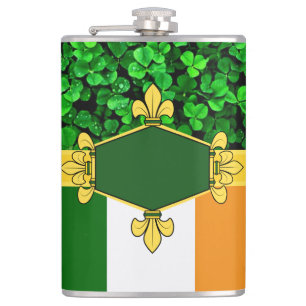 Petaca Rompeolas verdes de Irlanda, añadir monograma/inic