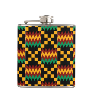 Petaca Ropa de Kente negra, verde, roja y amarilla