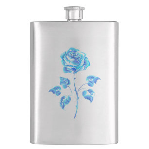 Petaca Rosa azul en llamas
