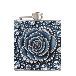 Petaca Rosa de Diamante y Brillo de Glamour Denim