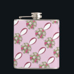 Petaca Rosa de flores rosadas personalizado Boda Bouquet<br><div class="desc">El Flask cuenta con un original ilustracion de marca de un ramo de boda de bolas florales de color rosa. Perfecto para una ducha nupcial, una fiesta de compromiso o un favor de boda. Simplemente personaliza con tu información. ¿No ves lo que estás buscando? ¿Necesita ayuda con la personalización? Contacte...</div>