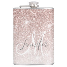 Rosa Dorado Glitter Monograma Despedida de Soltera