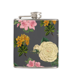 Petaca Rosa floral grande vintage gris oscuro melancólico