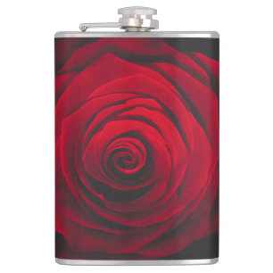 Petaca Rosa roja sobre fondo negro efecto vintage