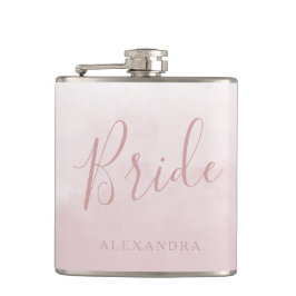 Petaca Rosa Rosa Clara Novia Regalo Boda Favor Nombre Reg