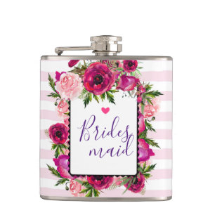 Petaca Rosa rosa y adormidera Floral Bouquet Bridesmaid