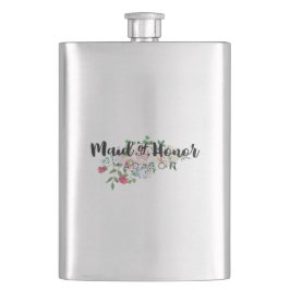 Petaca Rosa ruborizante Boda de acuarela Maid of Honor