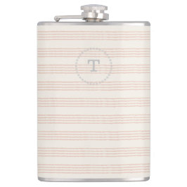 Petaca Rosa turbio Monograma moderno Nombre Boho Strip