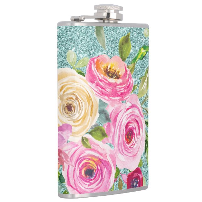 Petaca Rosas acuáticos en el Purpurina de Aqua rosa y Cre (Derecha)