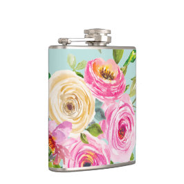 Petaca Rosas acuáticos en rosa y crema en Aqua