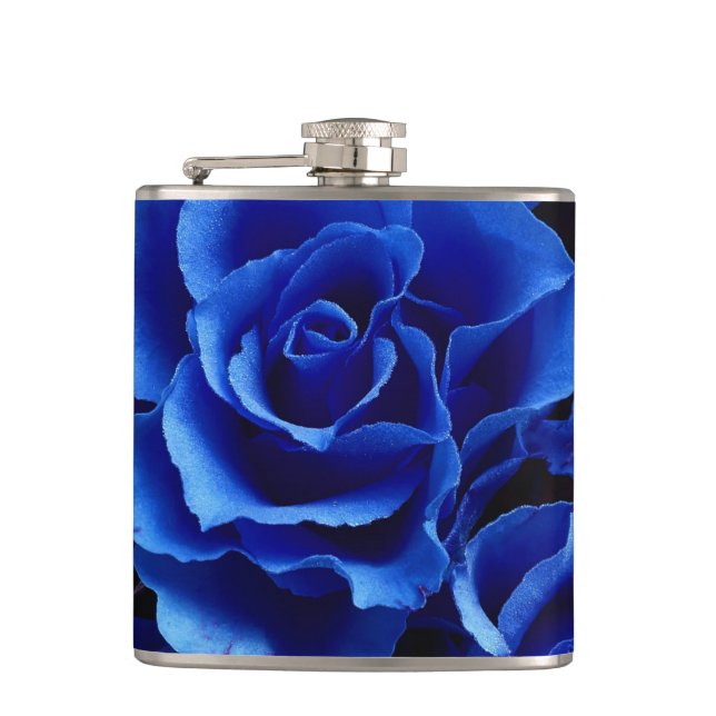 Petaca Rosas azules flor flor romance (Anverso)