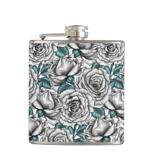 Petaca Rosas blancas con hojas azules