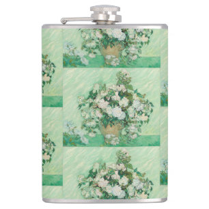 Petaca Rosas Blancas de Van Gogh - Arte Floral Vintage Me