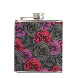 Petaca Rosas DE PURPLE ROJO NEGRO HALLOWEEN