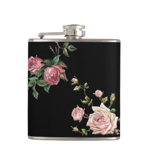 Petaca Rosas elegantes del rosa del grabado en relieve