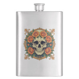 Petaca Rosas naranjas Y Cranio